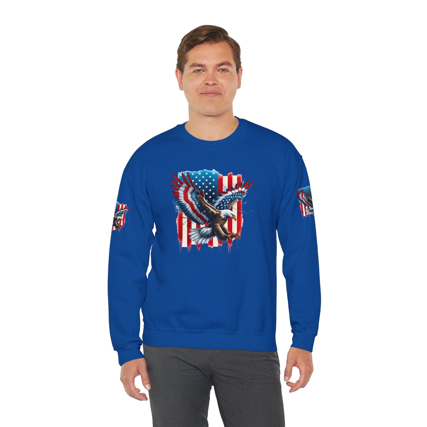 Princess Grace Patriotic Eagle Crewneck Sweatshirt Unisex Heavy Blend