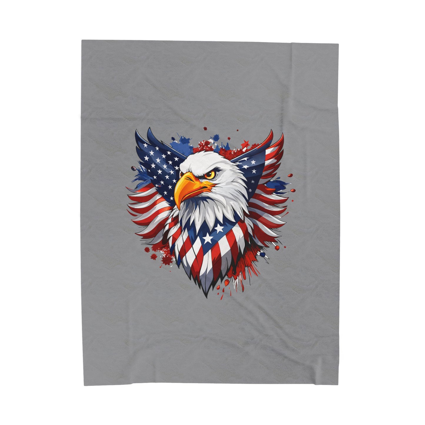Princess Grace Patriotic Eagle Velveteen Plush Blanket Ideal for Holidays and Cozy Nights