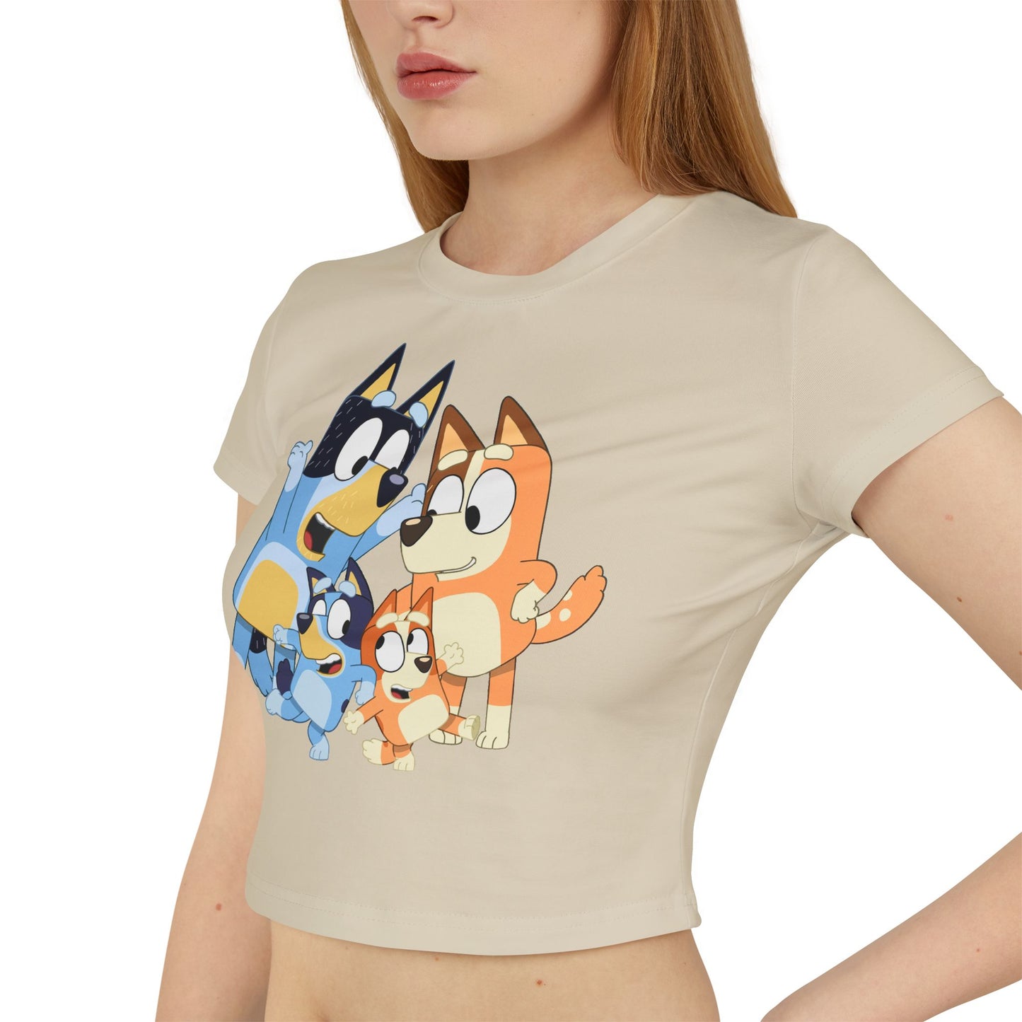 Princess Grace Bluey Family Women's Baby Tee Cute Kids' Cartoon Graphic T-Shirt