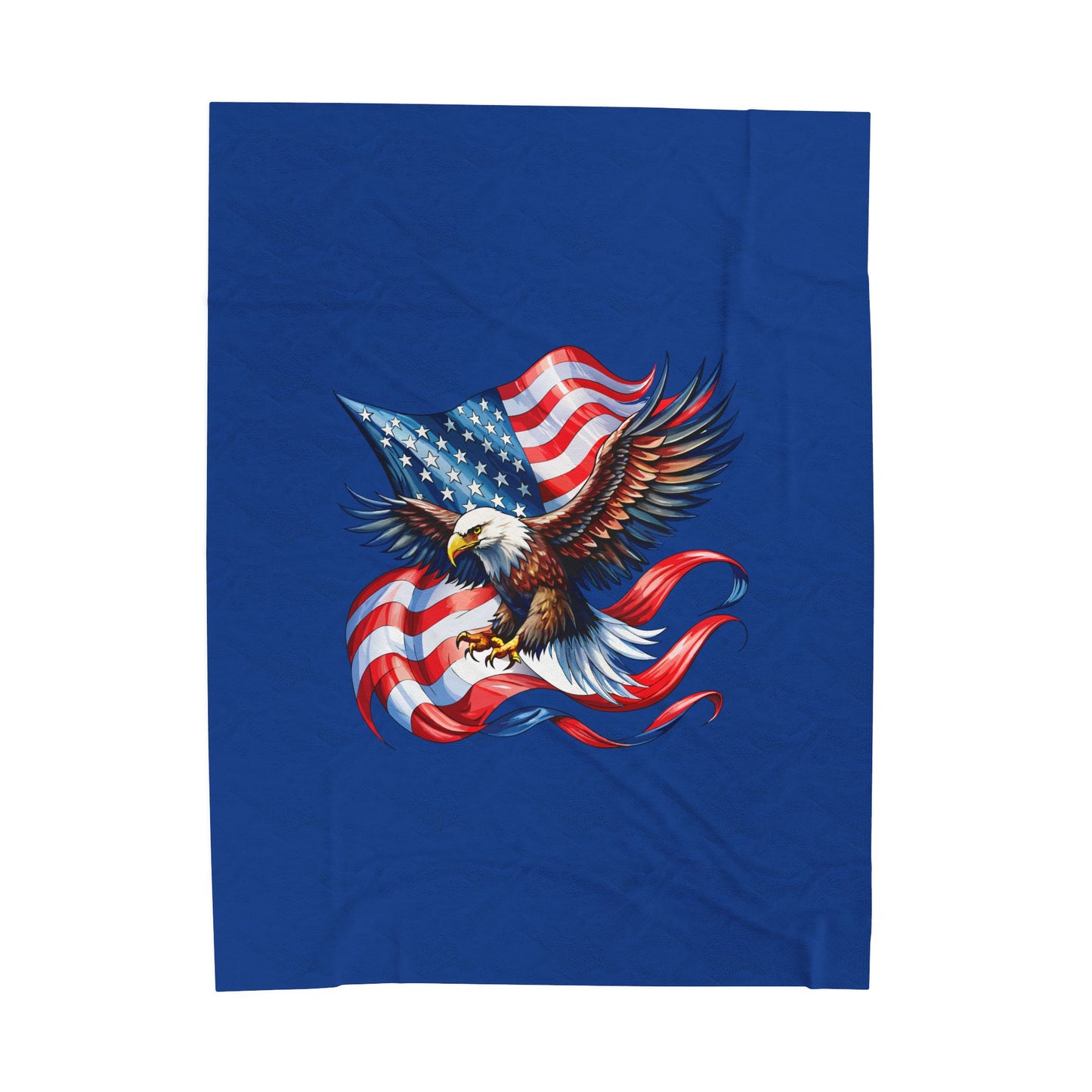 Princess Grace Patriotic Eagle Velveteen Plush Blanket Cozy Americana Decor