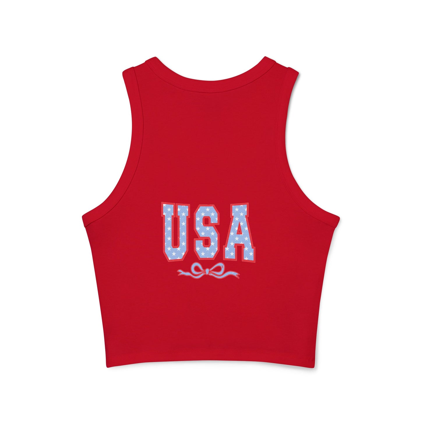 Princess Grace Patriotic USA Micro Rib Racer Tank Top for Women