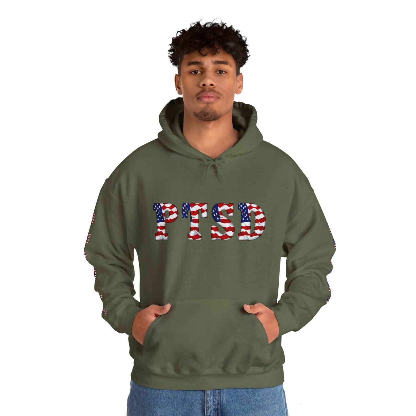 Princess Grace PTSD Awareness Unisex Heavy Blend Hoodie Support Survivors with American Flag Design