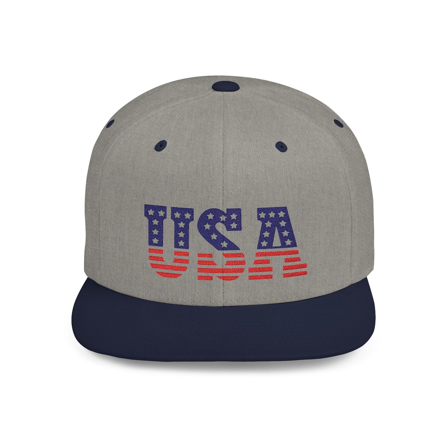 Princess Grace USA Flag Flat Bill Snapback Cap Patriotic Adjustable Hat for Summer Celebrations