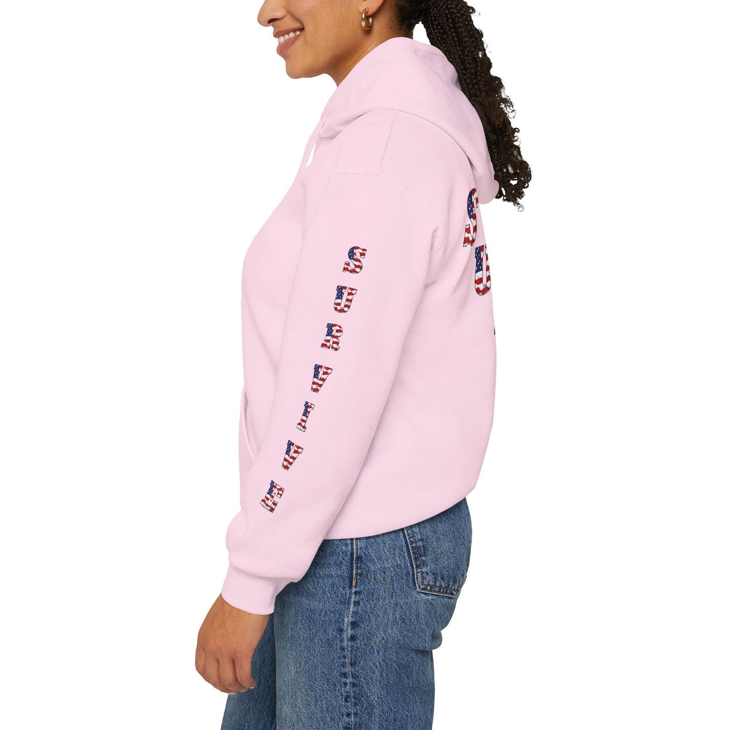 Princess Grace PTSD Awareness Unisex Heavy Blend Hoodie Support Survivors with American Flag Design