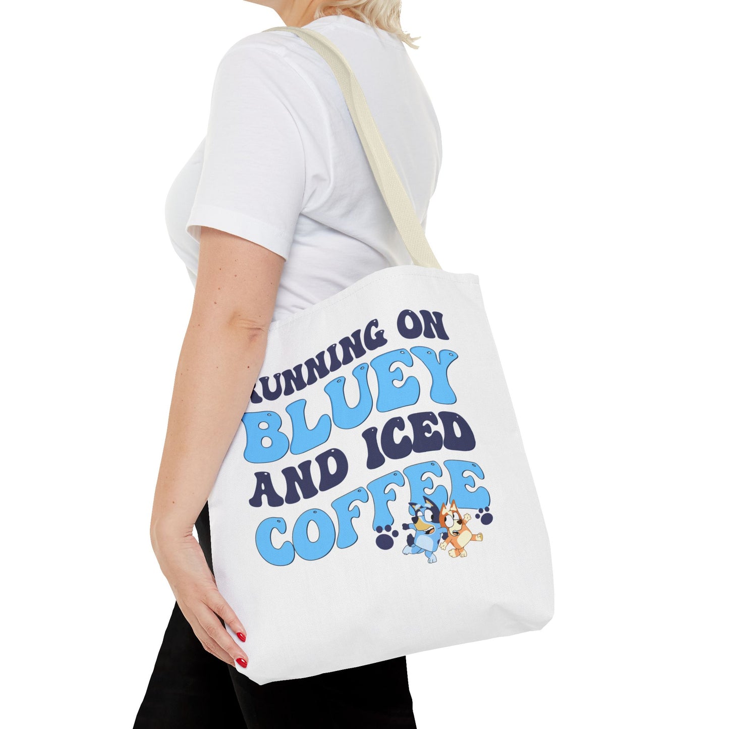 Princess Grace Running on Bluey and Iced Coffee Tote Bag