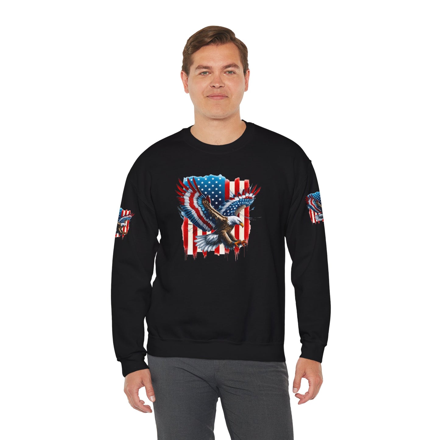 Princess Grace Patriotic Eagle Crewneck Sweatshirt Unisex Heavy Blend