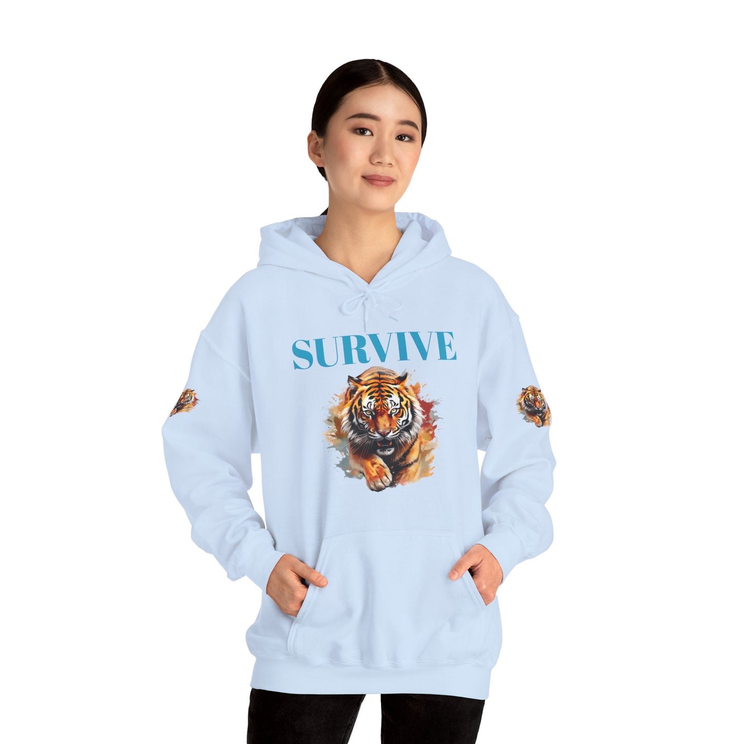 Princess Grace Survive Tiger Unisex Heavy Blend Hoodie Fierce & Inspirational Sweatshirt