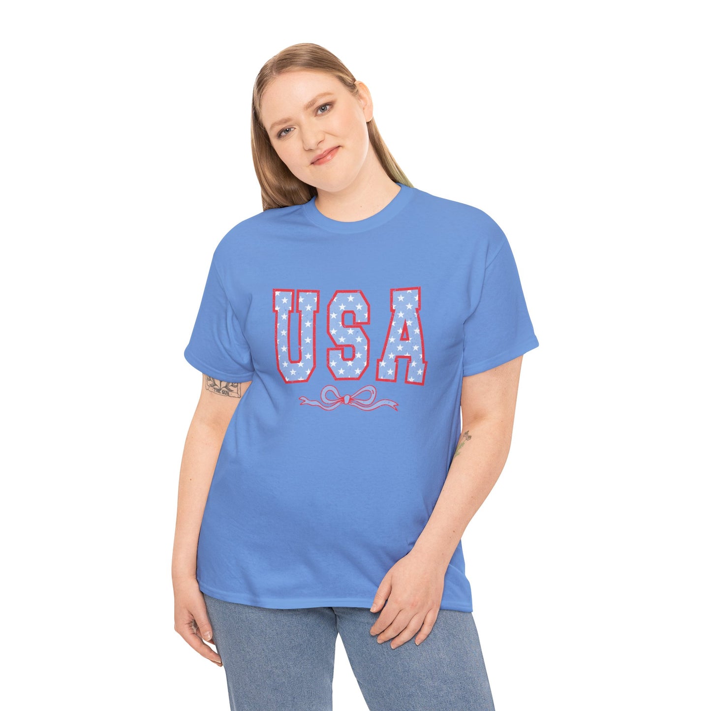 Princess Grace USA Patriotic Unisex Heavy Cotton Tee Perfect for Independence Day Celebrations
