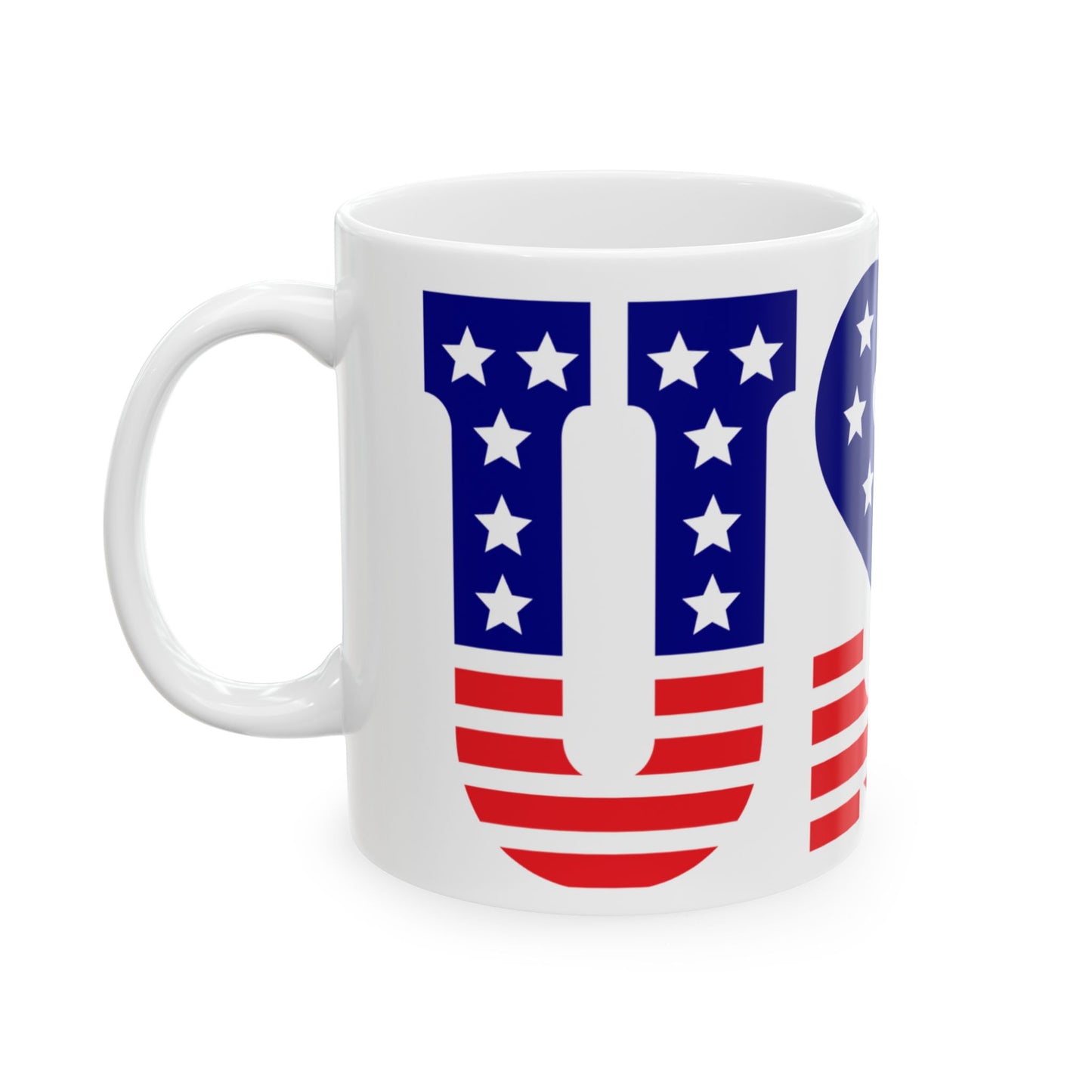 Princess Grace Patriotic Ceramic Mug 11oz & 15oz Options USA Flag Design
