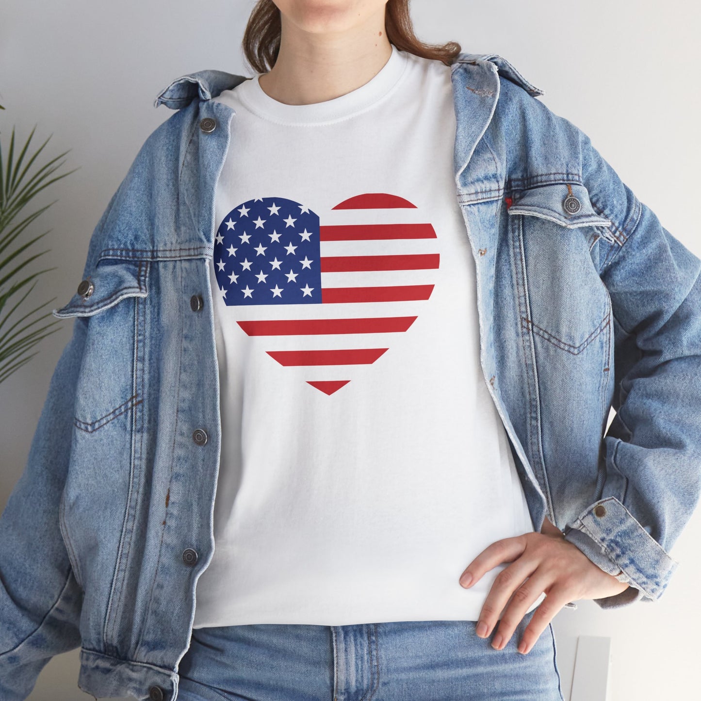 Princess Grace Patriotic Heart Unisex Heavy Cotton Tee Celebrate Freedom in Style
