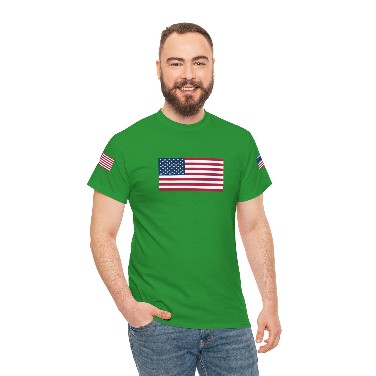Princess Grace Patriotic Unisex Heavy Cotton Tee with USA Flag Design