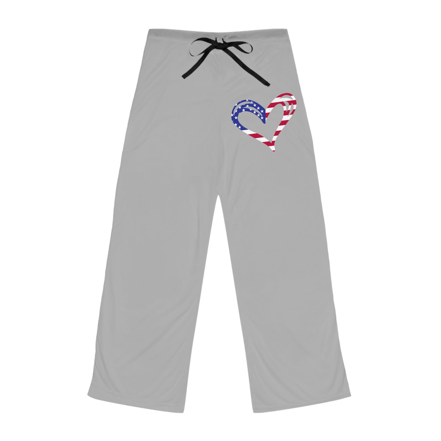 Princess Grace Patriotic Heart Pajama Pants Comfortable Lounge Wear for Holidays & Relaxation