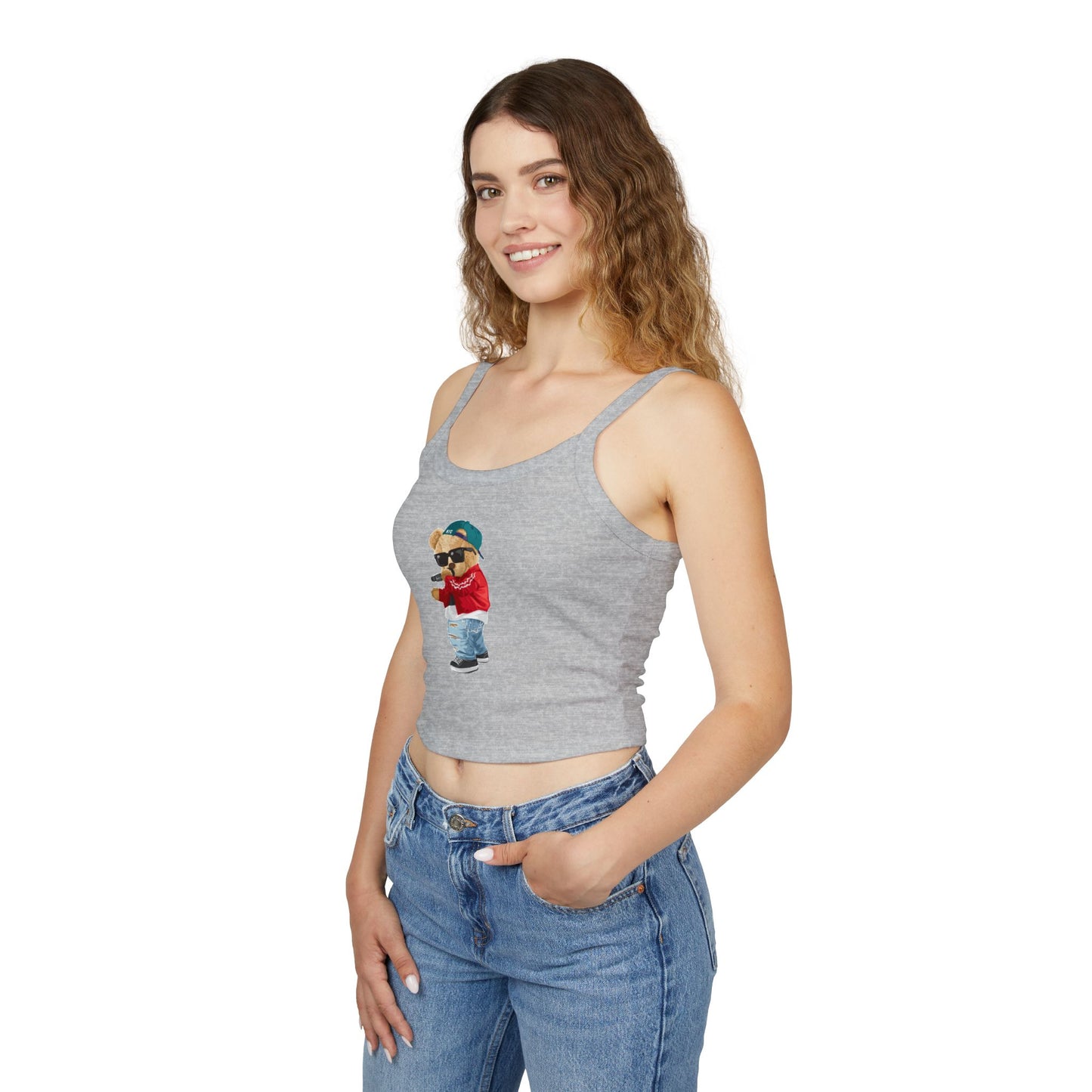 Princess Grace Cute Graphic Women's Spaghetti Strap Tank Top Trendy Bear Design