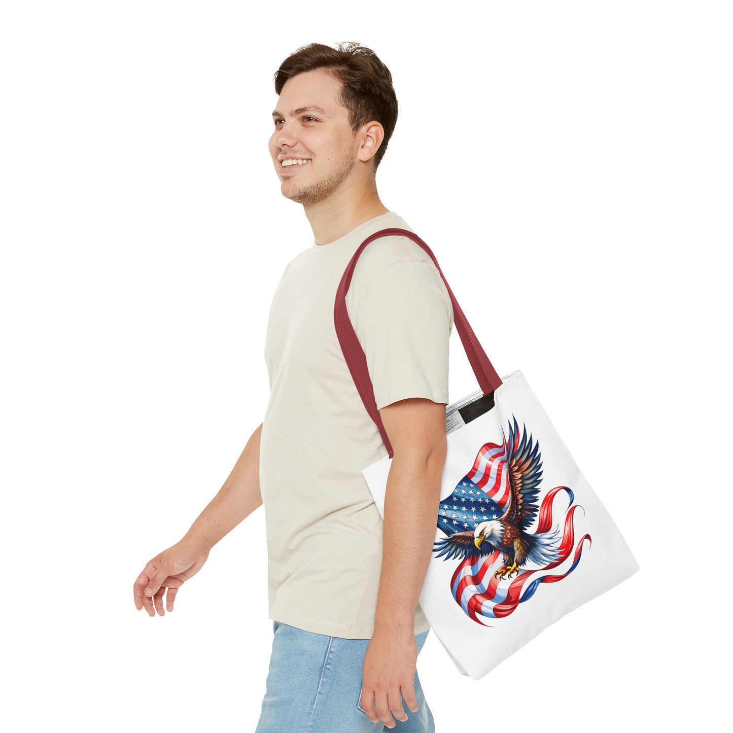 Princess Grace Patriotic Eagle Tote Bag - American Flag Design Perfect for Independence Day & Everyday Use