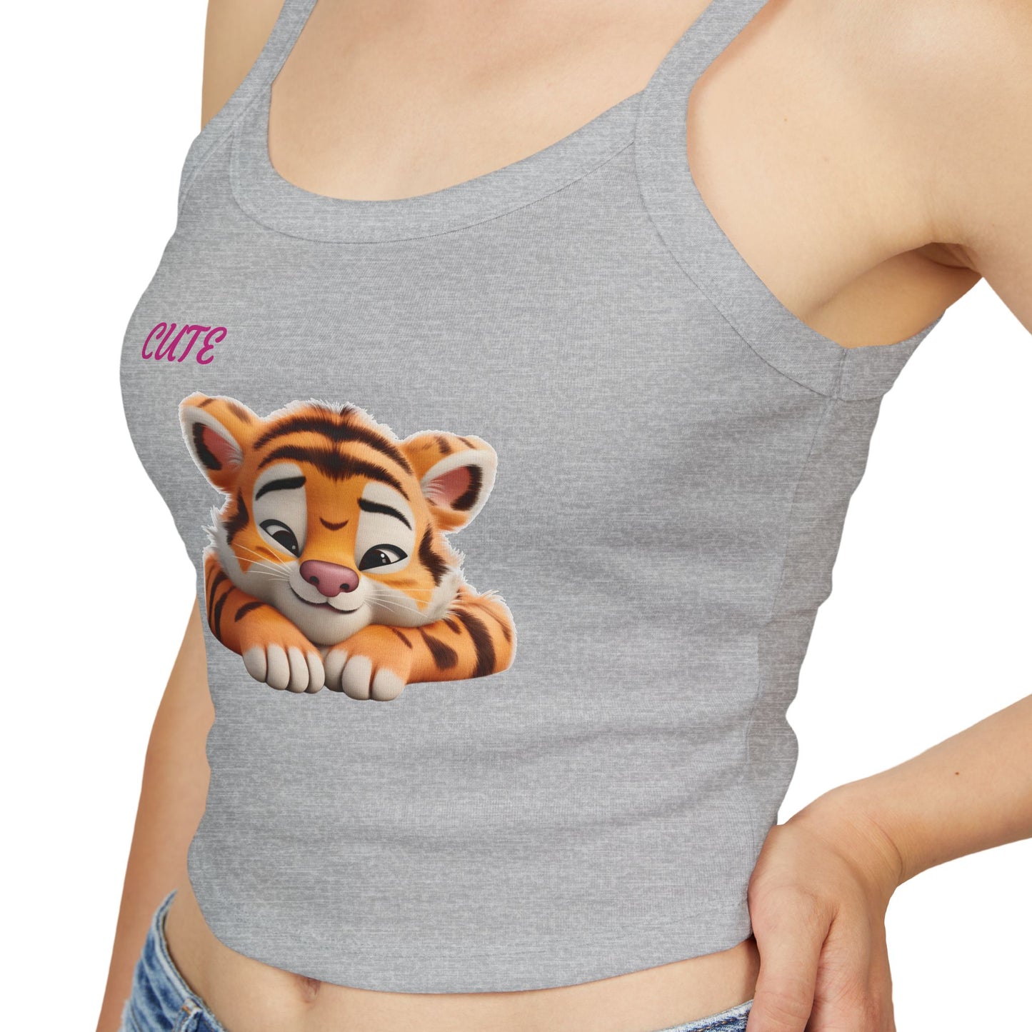 Princess Grace Cute Tiger Print Women's Spaghetti Strap Tank Top Summer Style