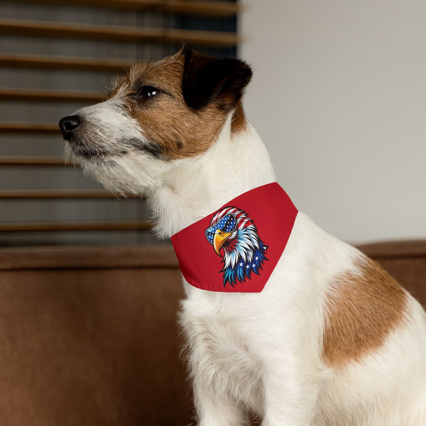 Princess Grace Patriotic Eagle Pet Bandana Collar Adjustable Dog Accessory for Independence Day