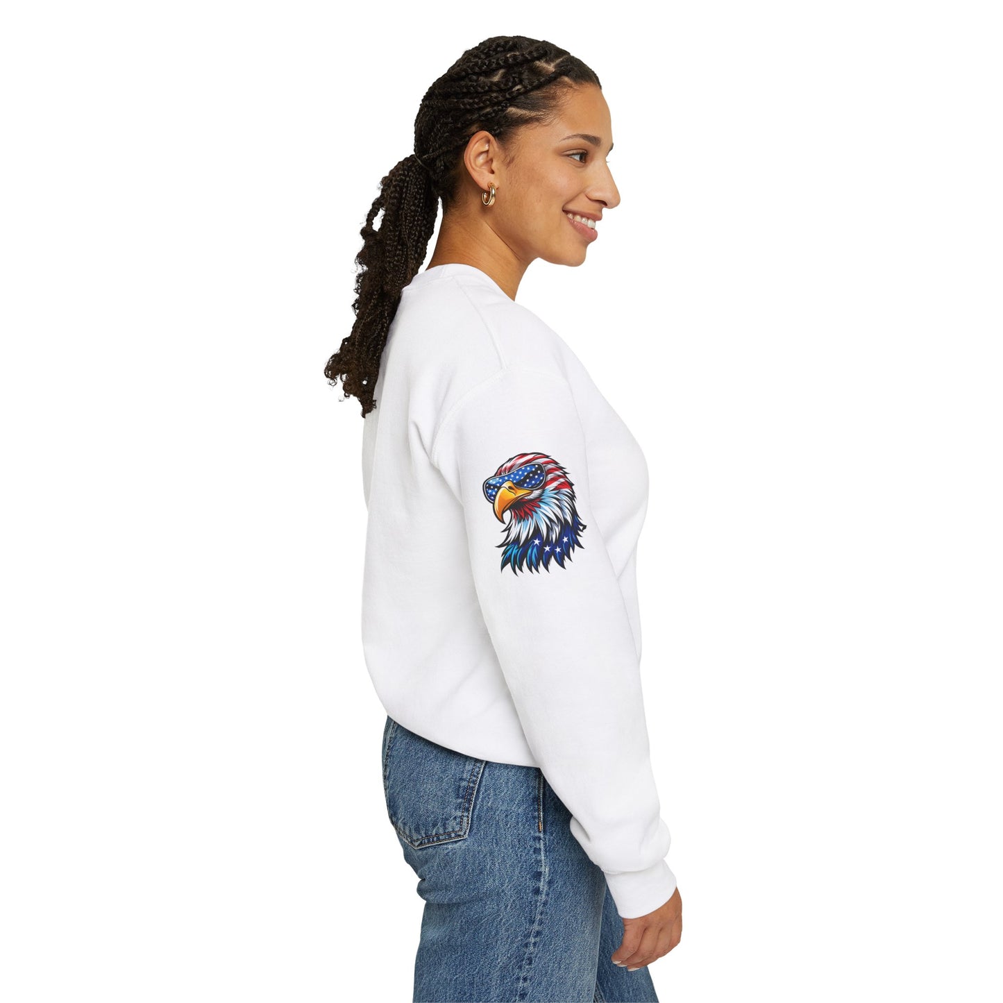Princess Grace Patriotic Eagle Sweatshirt Unisex Heavy Blend Crewneck for Independence Day
