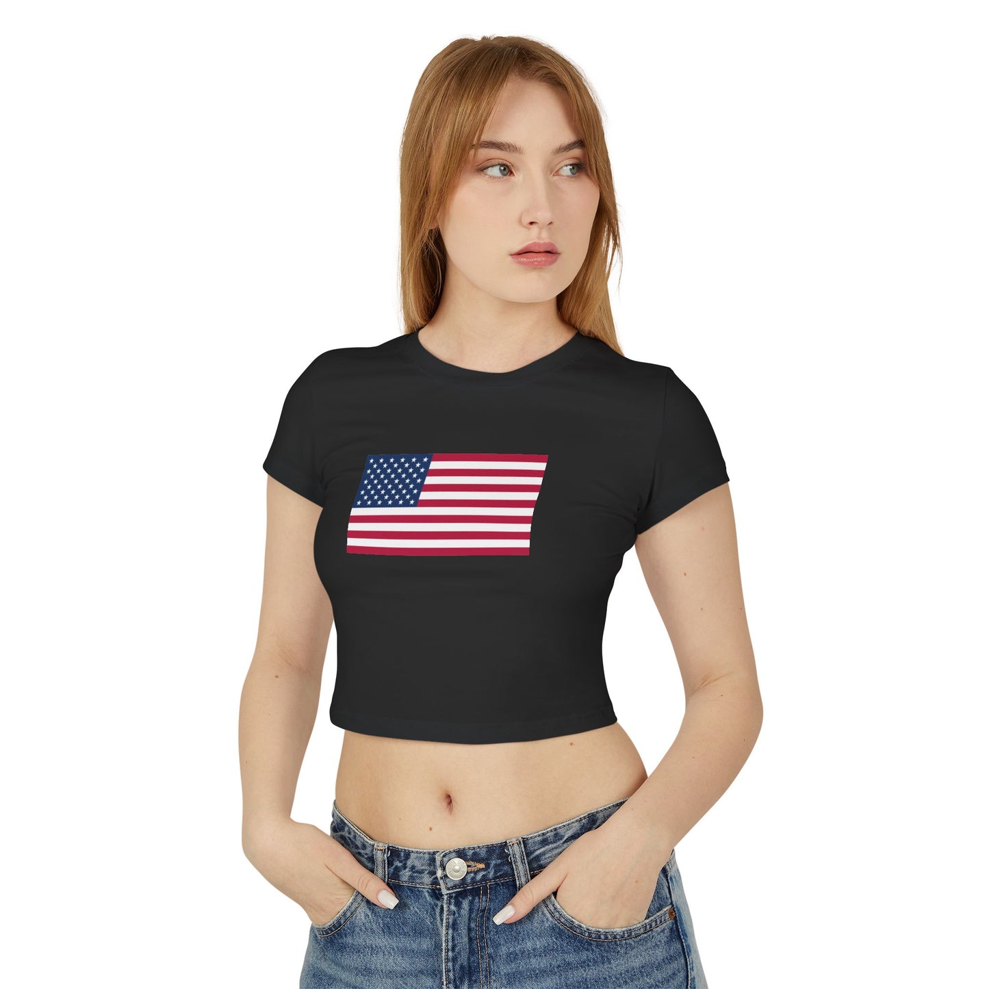 Princess Grace Patriotic Women's Baby Tee Celebratory American Flag Design