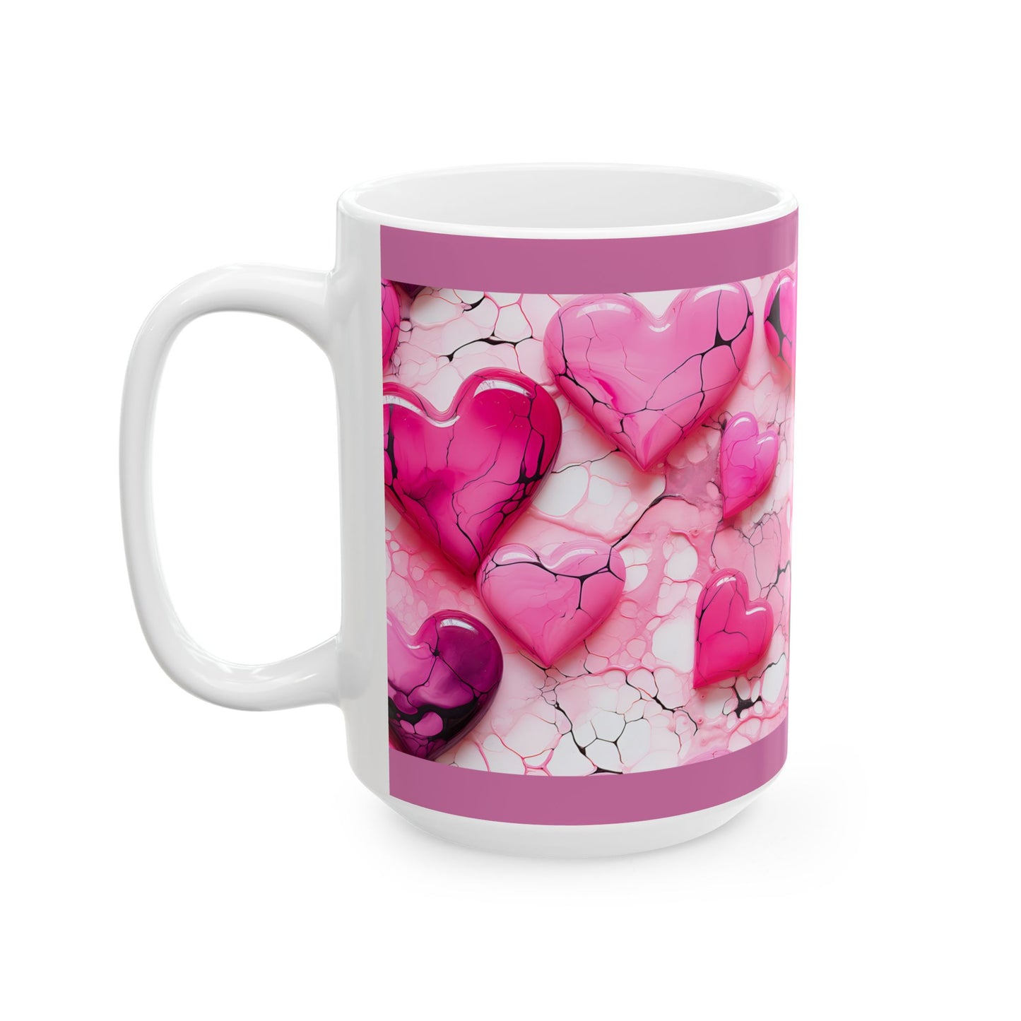Princess Grace Pink Heart Ceramic Mug 11oz & 15oz Perfect Gift for Valentine's Day & Love Celebrations