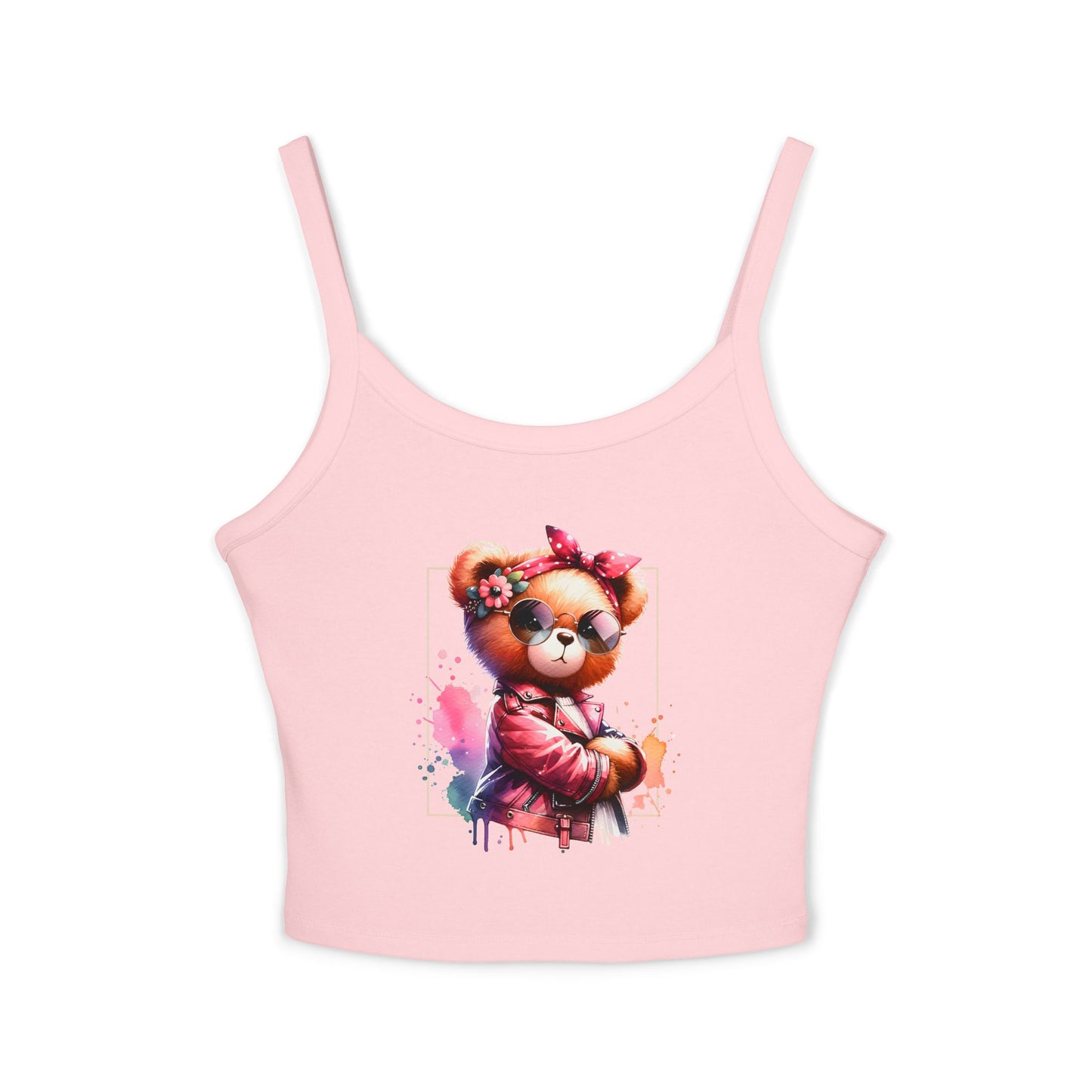 Princess Grace Cute Graphic Women's Spaghetti Strap Tank Top Trendy Bear Design