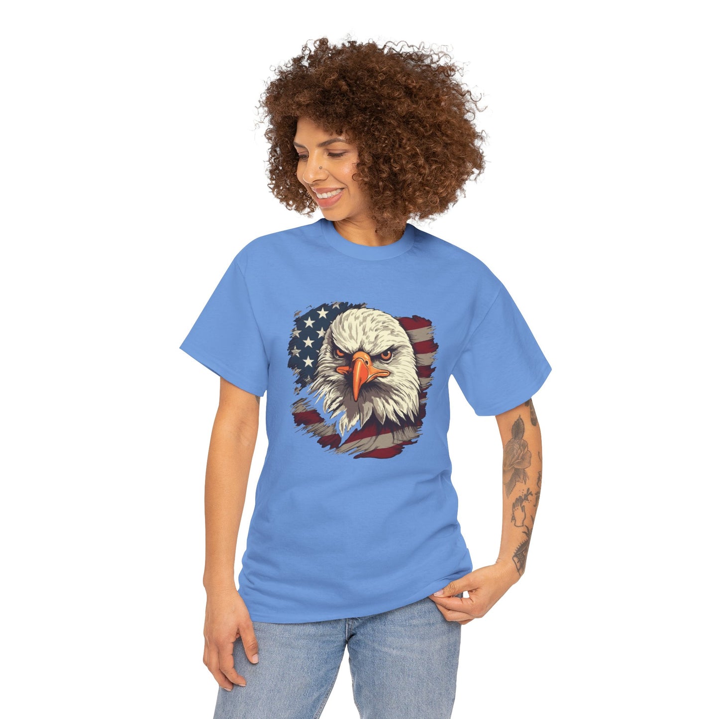 Princess Grace Patriotic Eagle Graphic Tee Unisex Heavy Cotton T-Shirt