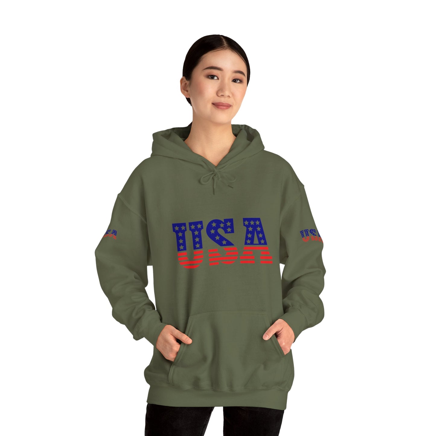 Princess Grace USA Proud Unisex Heavy Blend Hooded Sweatshirt Patriotic Eagle Design