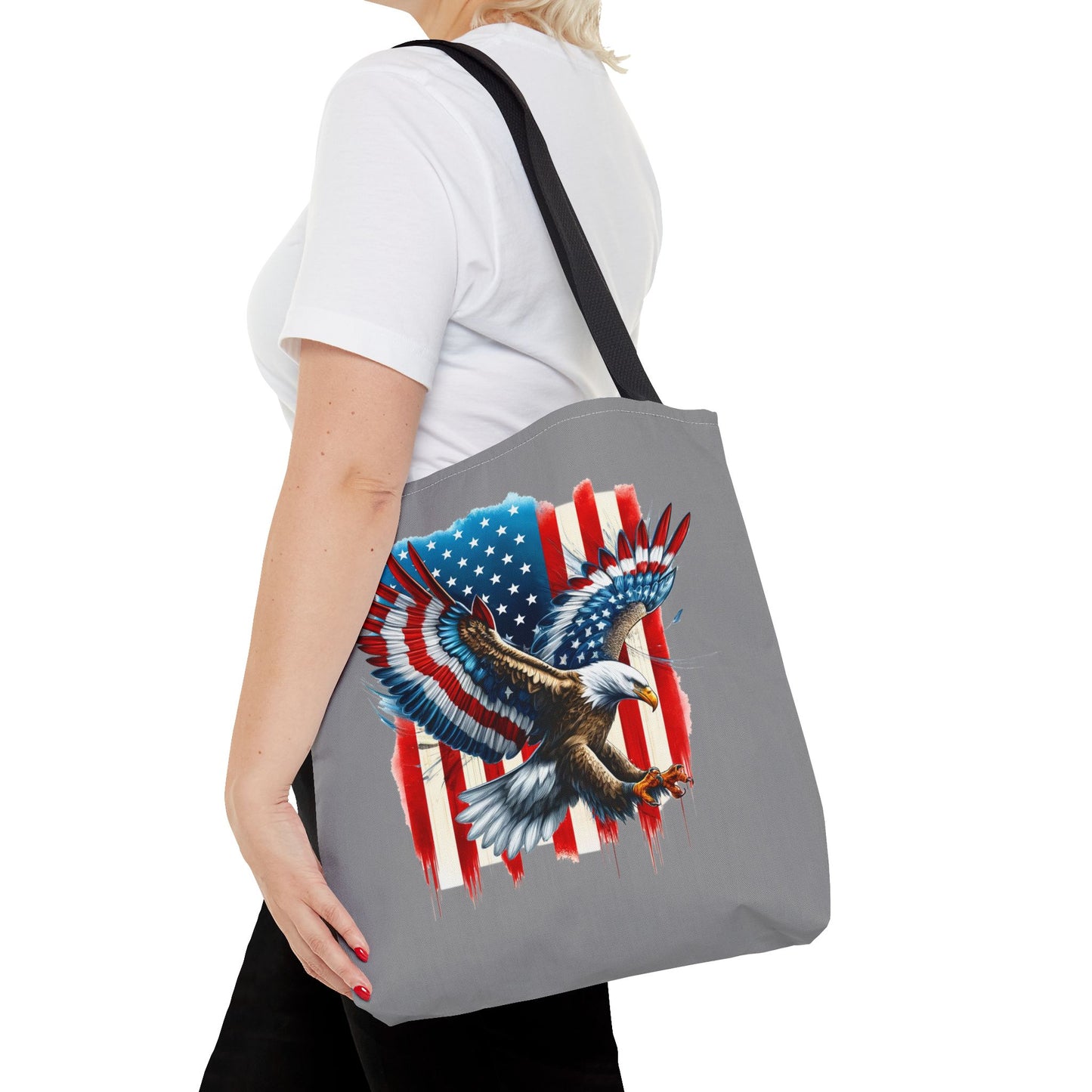 Princess Grace Patriotic Eagle Tote Bag American Flag Design