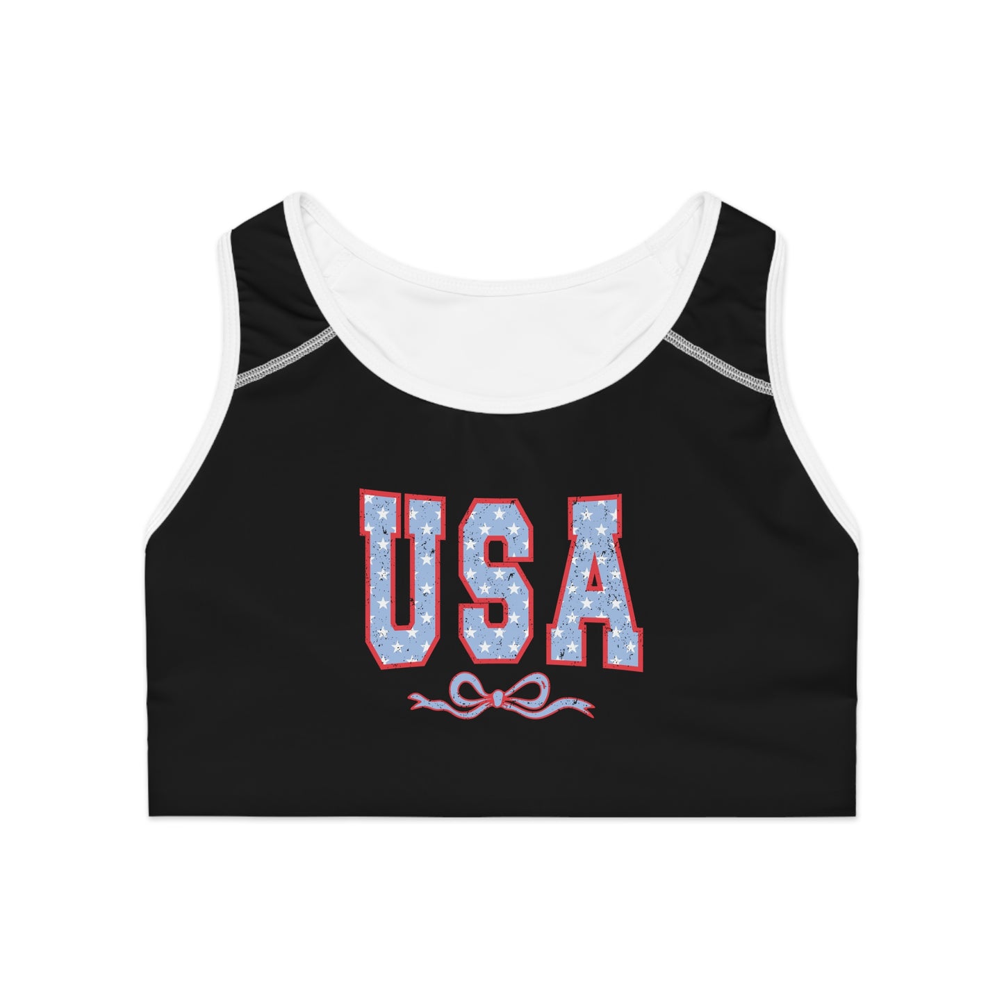 Princess Grace Patriotic USA Sports Bra for Fitness and Active Wear