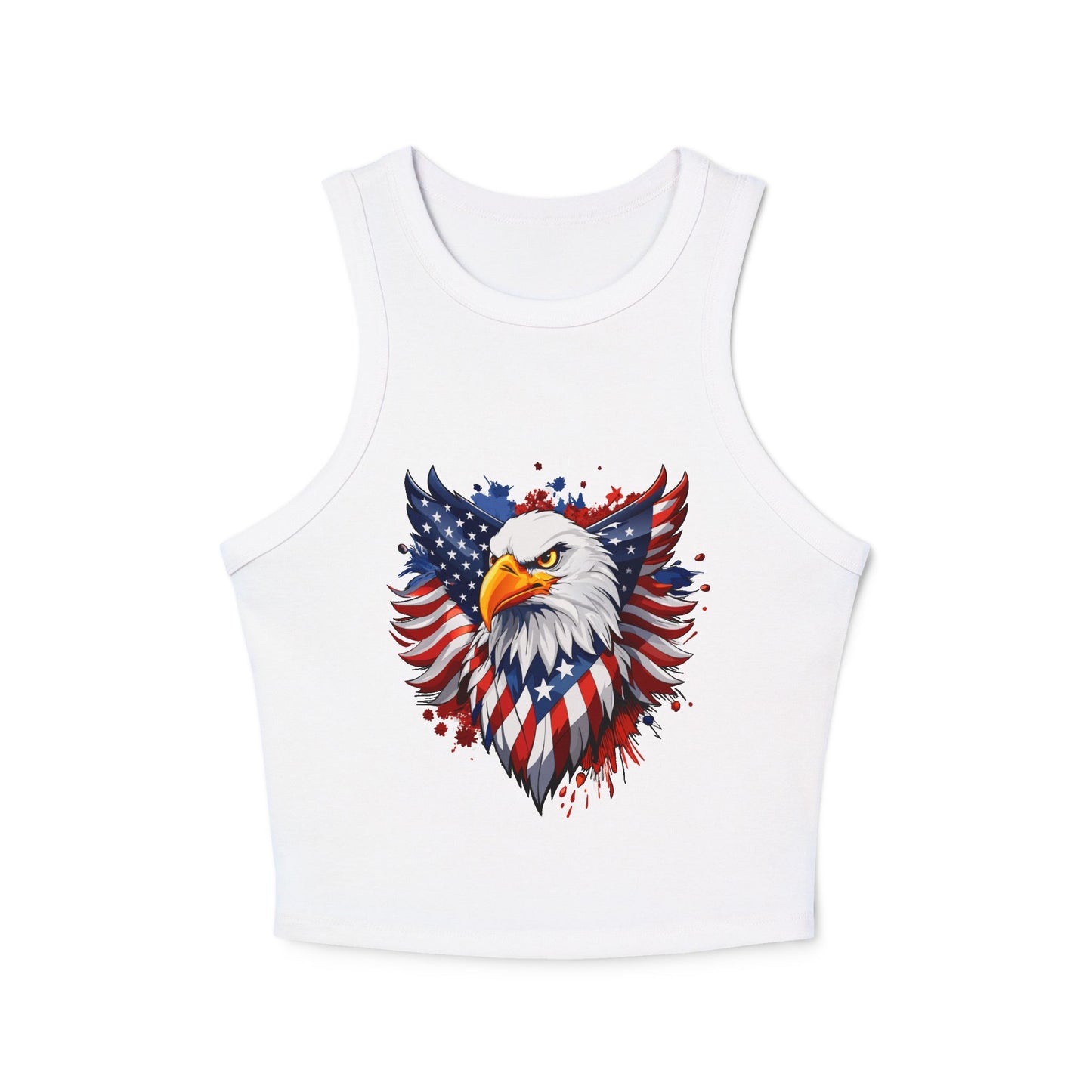 Princess Grace Patriotic Eagle Women's Racerback Tank Top USA Flag Design