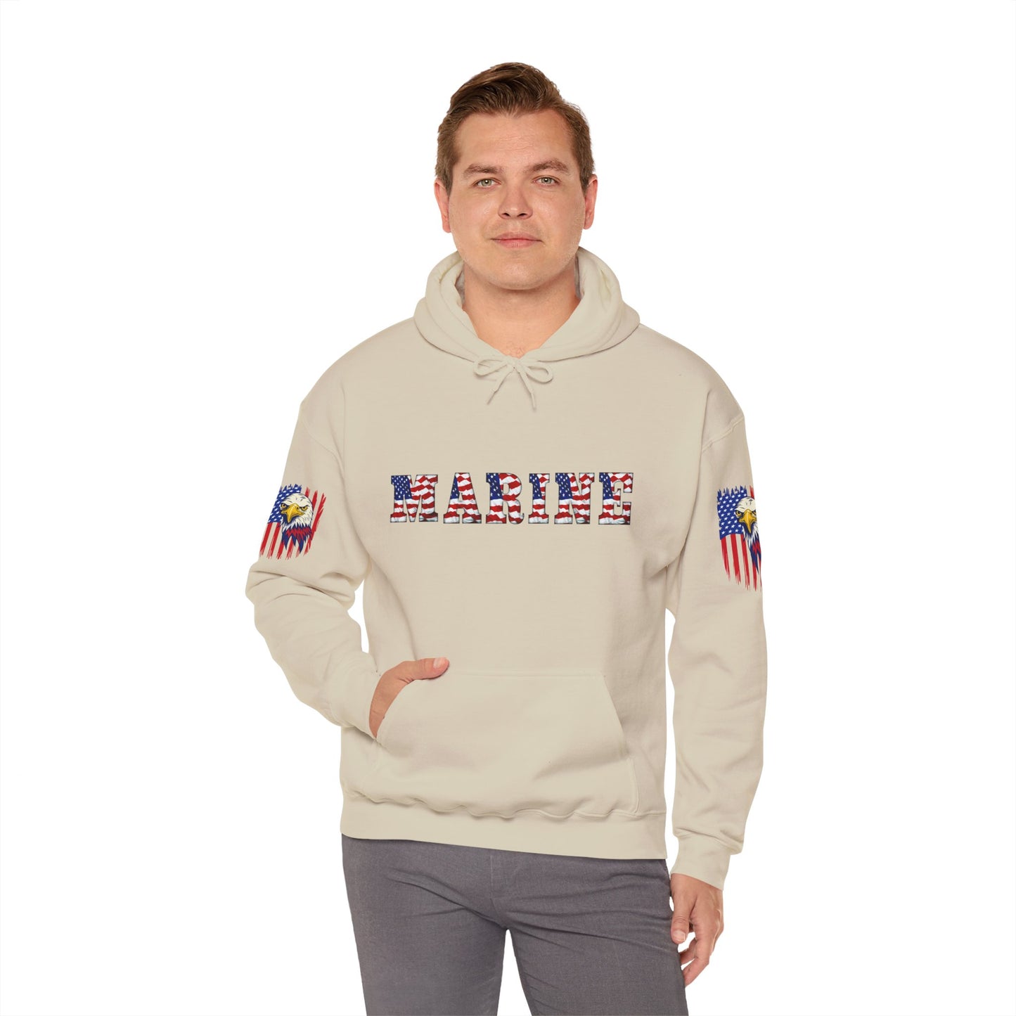 Princess Grace American Pride Marine Eagle Hooded Sweatshirt