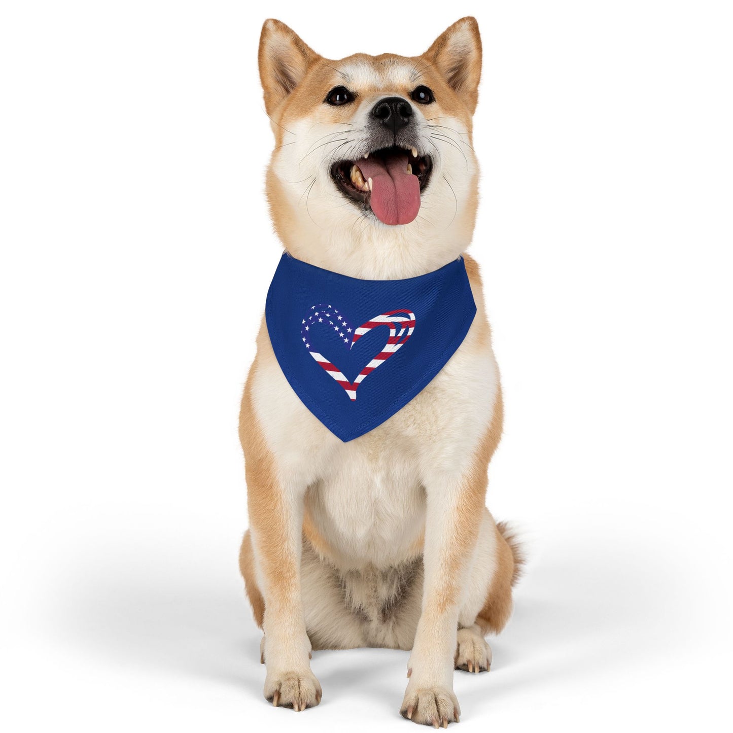 Princess Grace Patriotic Pet Bandana Collar Heart Design for Dogs