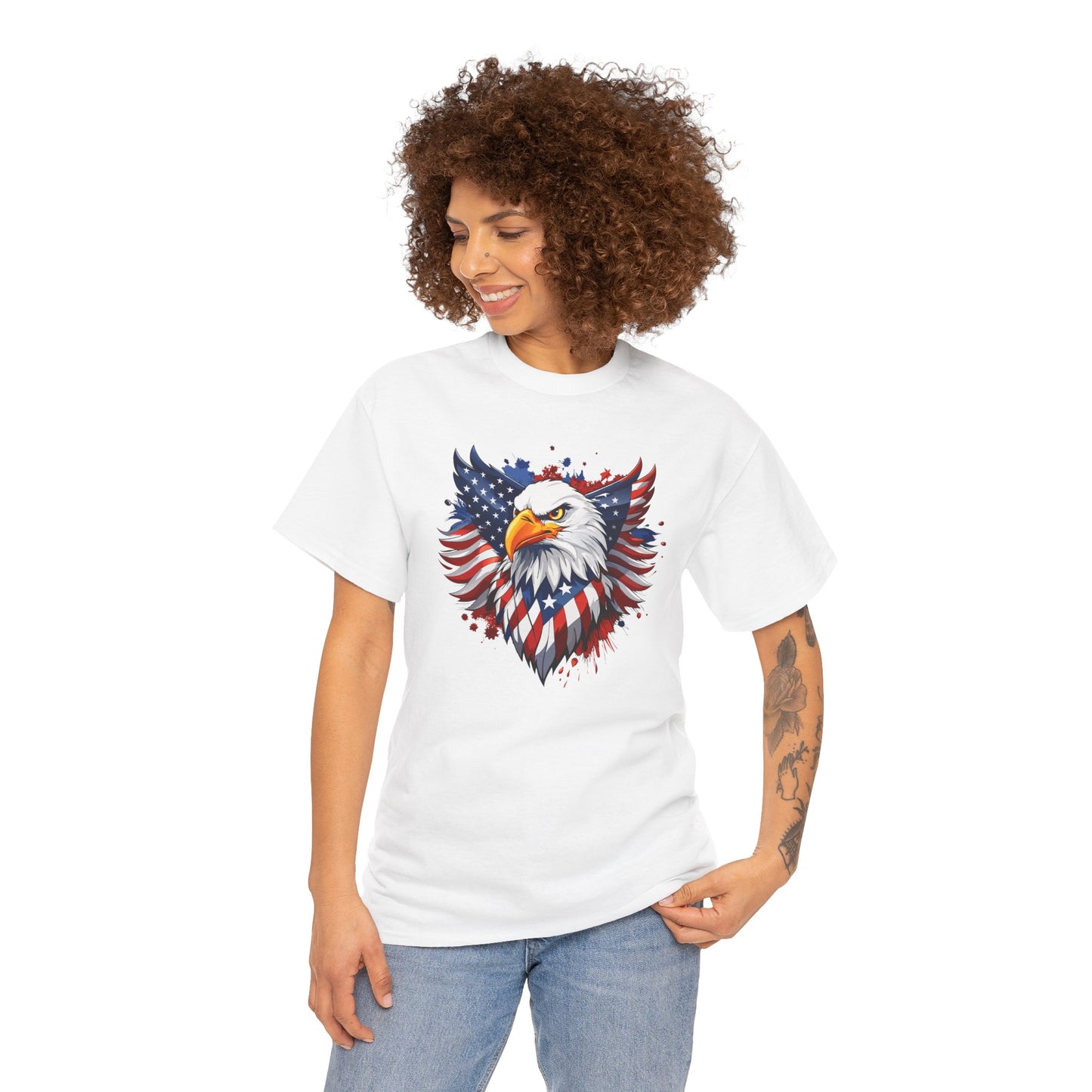 Princess Grace Patriotic Eagle Graphic Tee Unisex Heavy Cotton T-Shirt