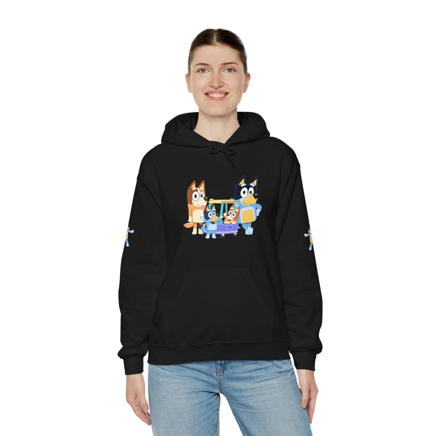 Princess Grace Bluey Fun Family Cartoon Hoodie - Unisex Heavy Blend with Playful Characters