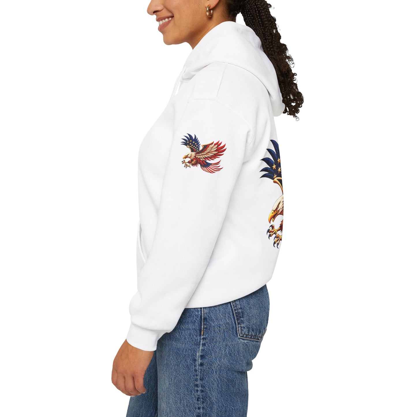 Princess grace Patriotic Eagle Hooded Sweatshirt Unisex Heavy Blend