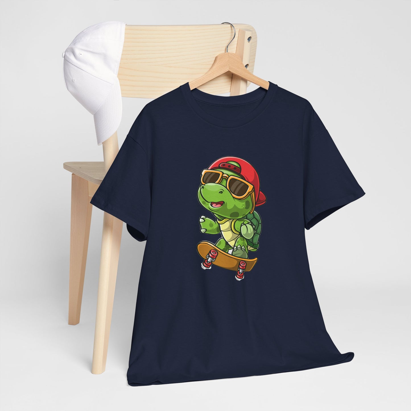 Princess Grace Cool Skateboarding Turtle Unisex Heavy Cotton Tee