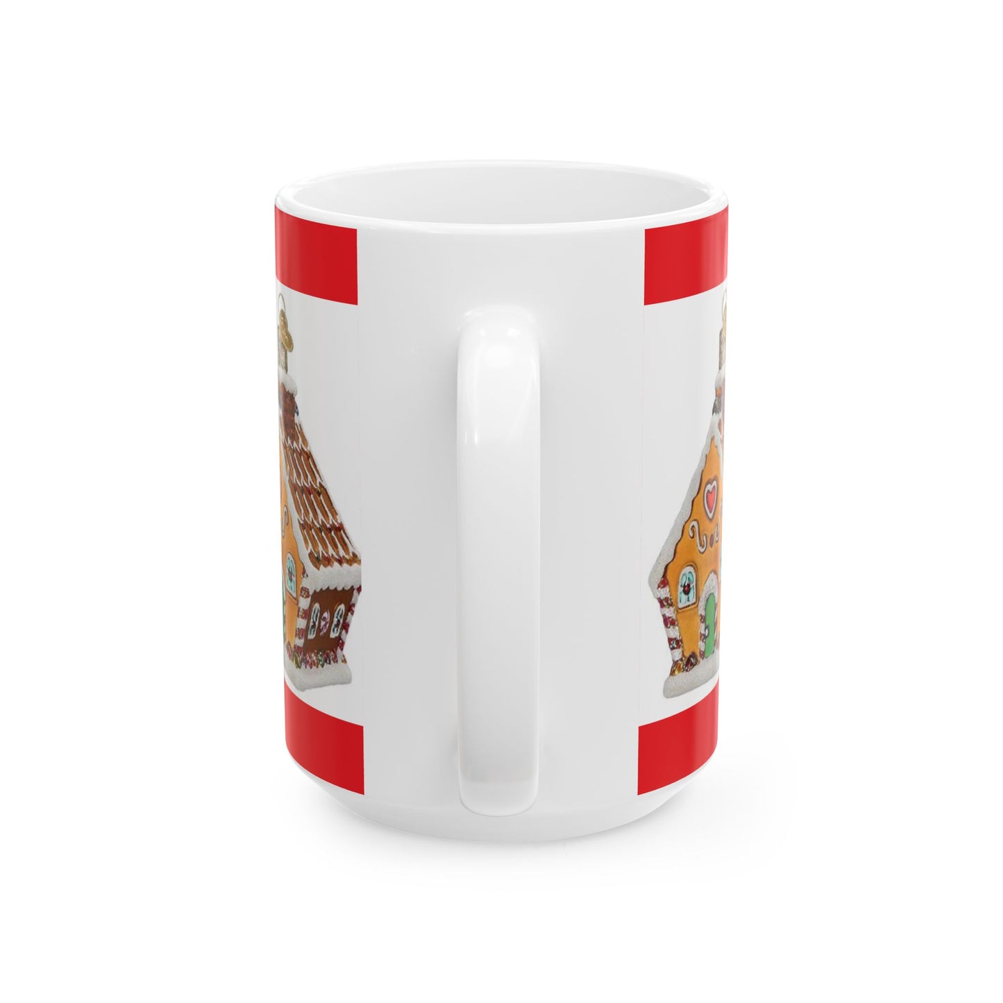 Princess Grace Gingerbread House Ceramic Mug Holiday Coffee Cup (11oz 15oz)