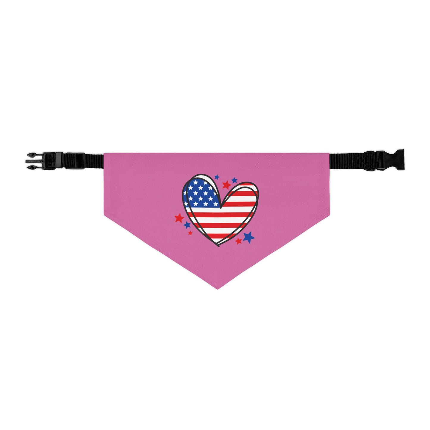 Princess Grace Patriotic Pet Bandana Collar Heart and Stars Design for Dog Lovers
