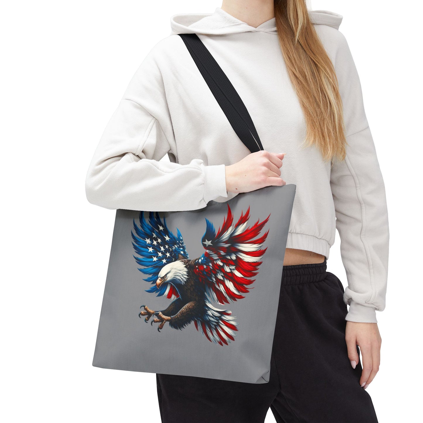 Princess Grace Patriotic Eagle Tote Bag USA Flag Design for Independence Day & Everyday Use