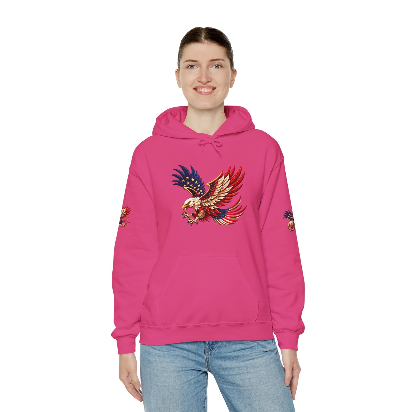Princess grace Patriotic Eagle Hooded Sweatshirt Unisex Heavy Blend