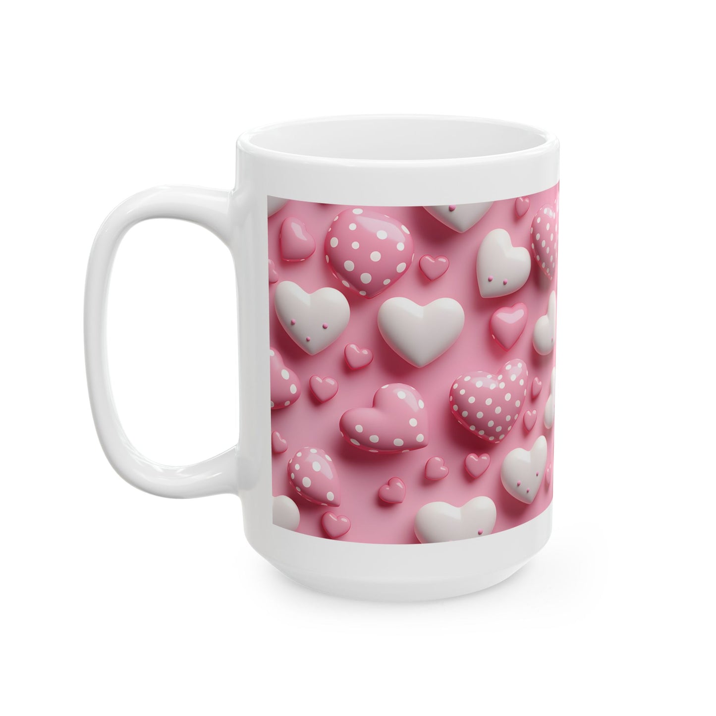 Princess Grace Cute Hearts Ceramic Mug Perfect for Valentine's Day and Everyday Love