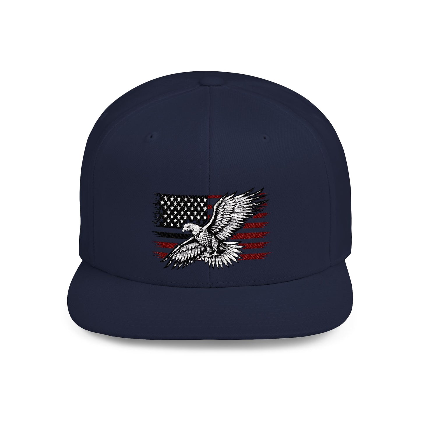 Princess Grace Eagle Embroidered Flat Bill Snapback Hat Patriotic Style for Outdoor Enthusiasts