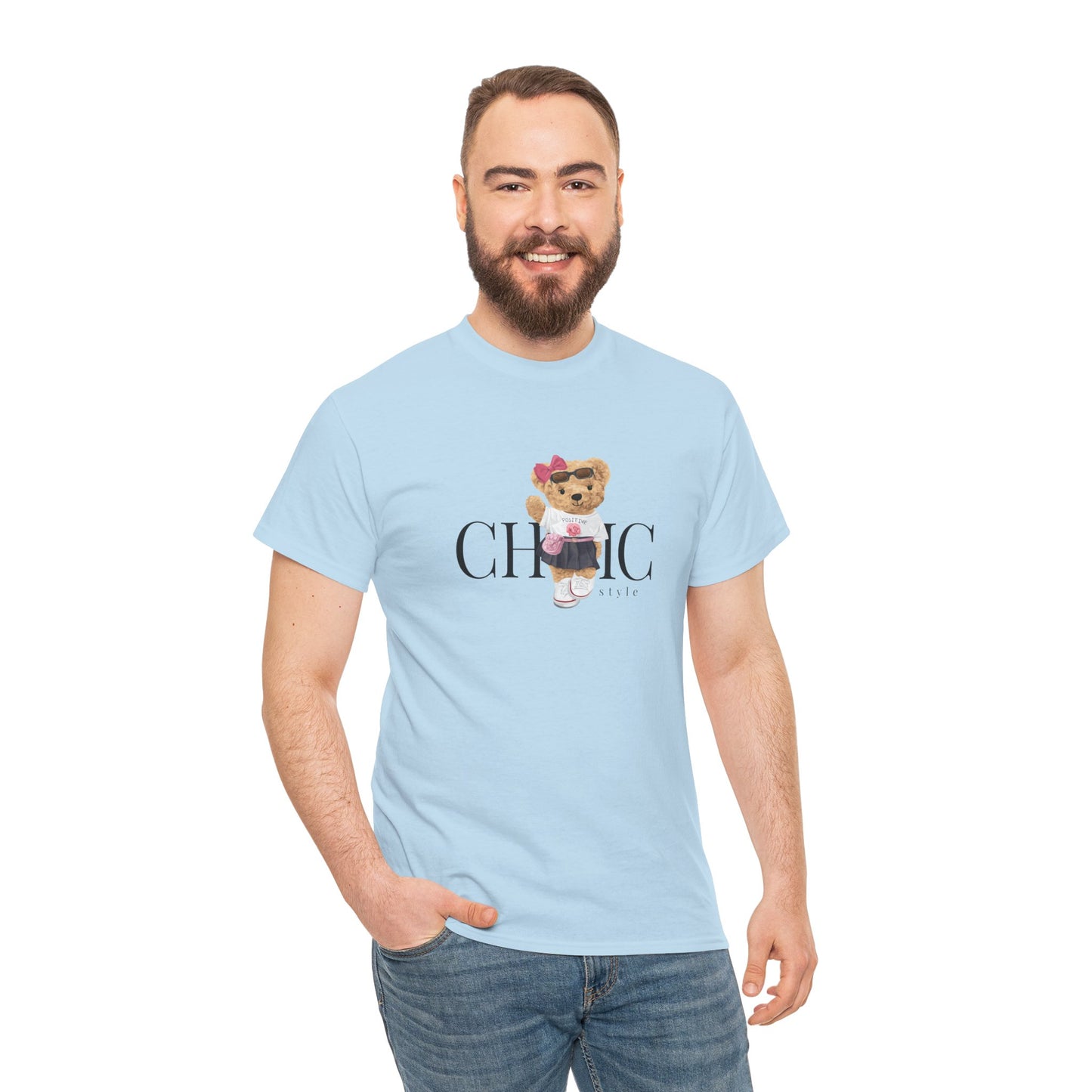 Princess Grace Chic Style Bear Unisex Heavy Cotton Tee Fashionable and Cozy Everyday Wear
