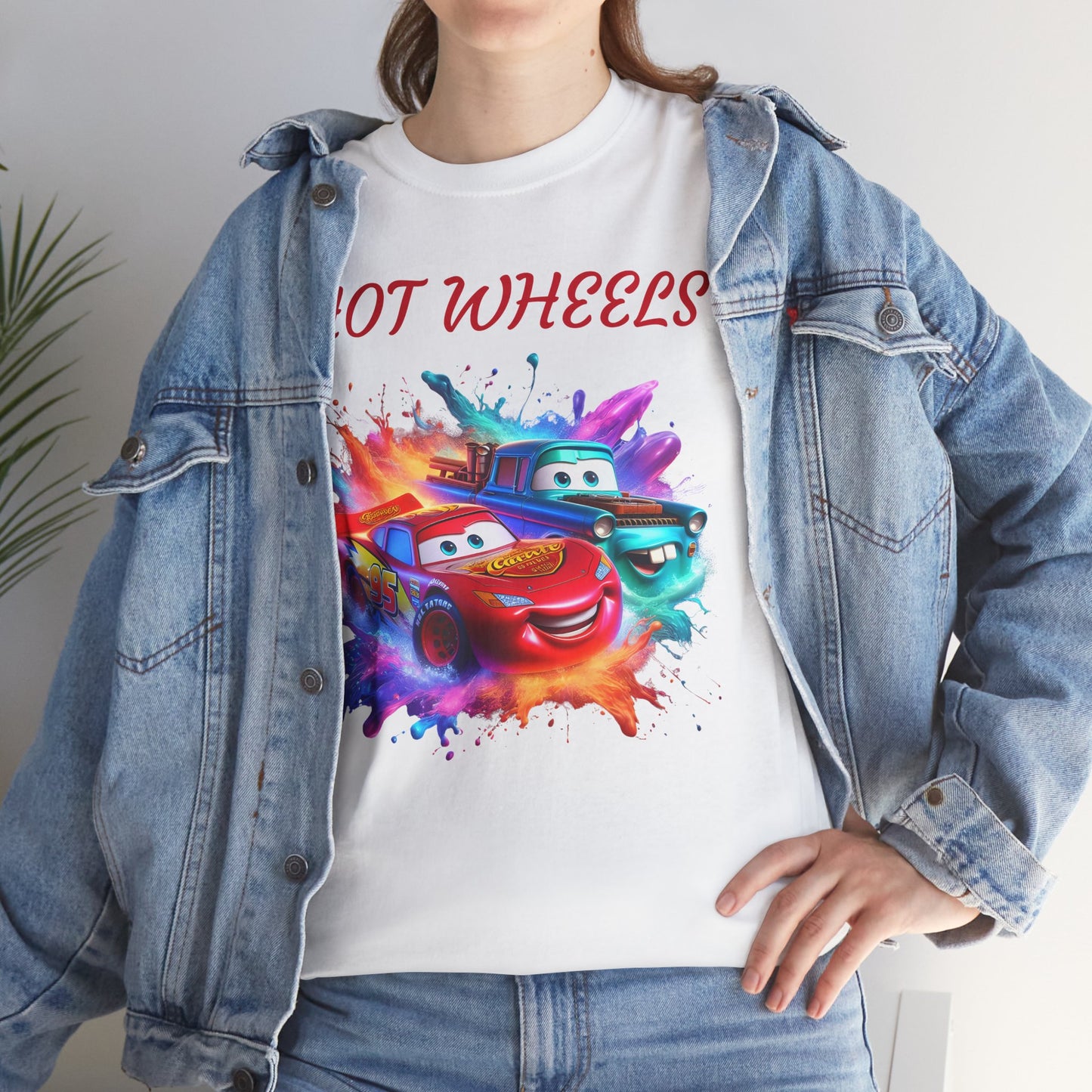 Princess Grace Hot Wheels Cotton Tee Fun and Colorful Graphic T-Shirt for Car Lovers