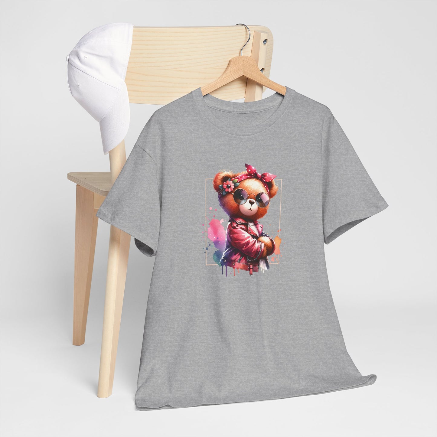 Princess Grace Cool Bear Graphic Unisex Heavy Cotton Tee Perfect for Casual Wear