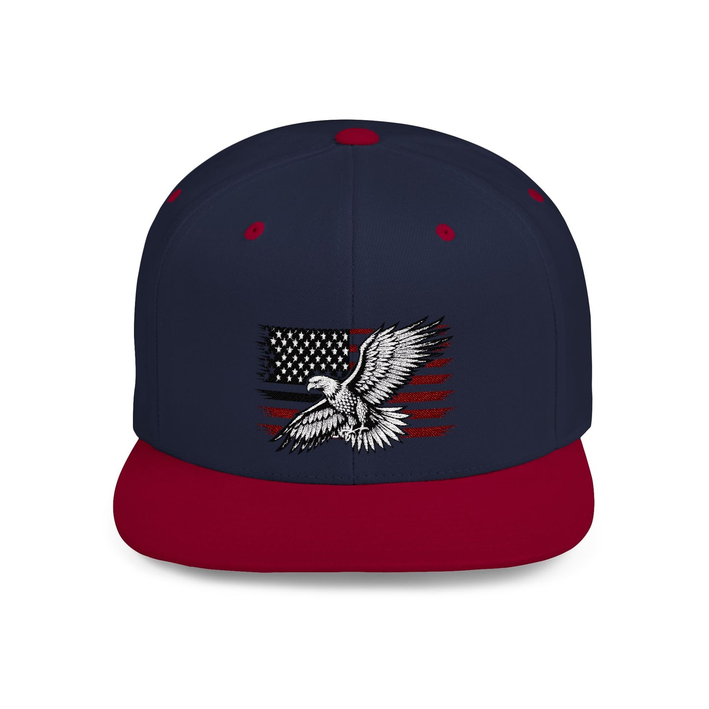 Princess Grace Eagle Embroidered Flat Bill Snapback Hat Patriotic Style for Outdoor Enthusiasts