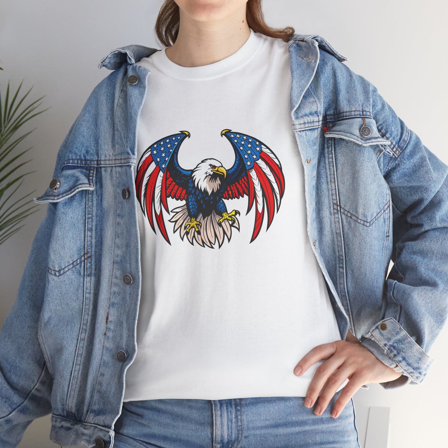 Princess Grace Patriotic Eagle Unisex Heavy Cotton Tee 4th of July Graphic T-Shirt