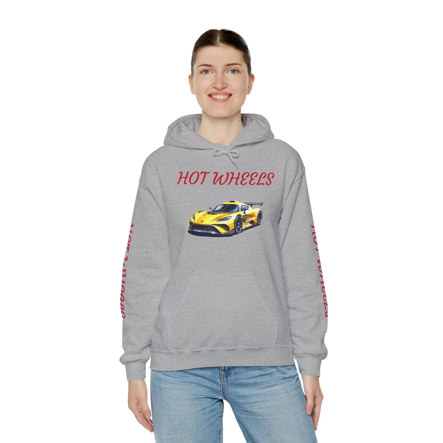 Princess Grace Hot Wheels Unisex Hooded Sweatshirt Stylish Car Graphic with Bold Text