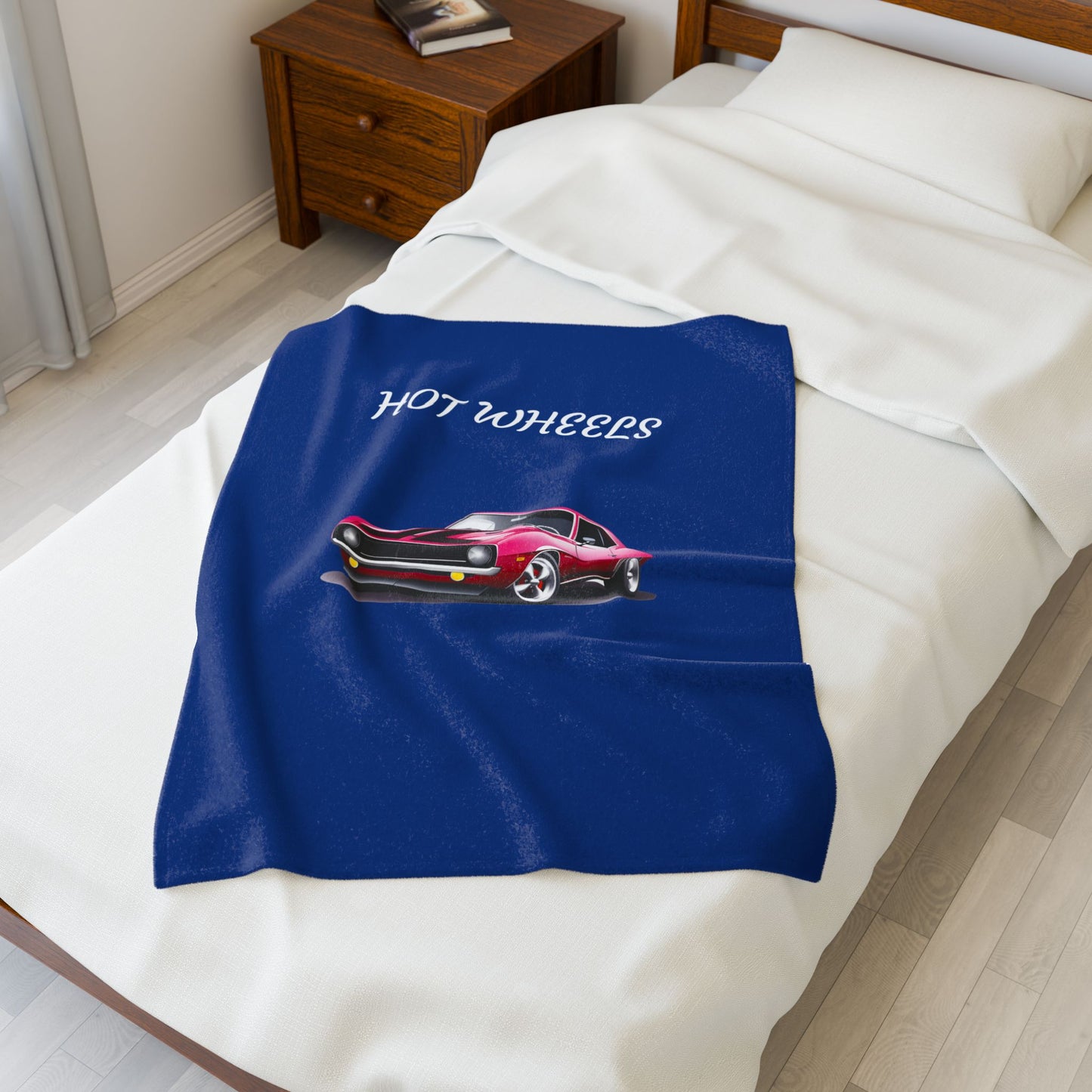 Princess Grace Hot Wheels Velveteen Plush Blanket Cozy Car Themed Throw for Kids and Auto Enthusiasts