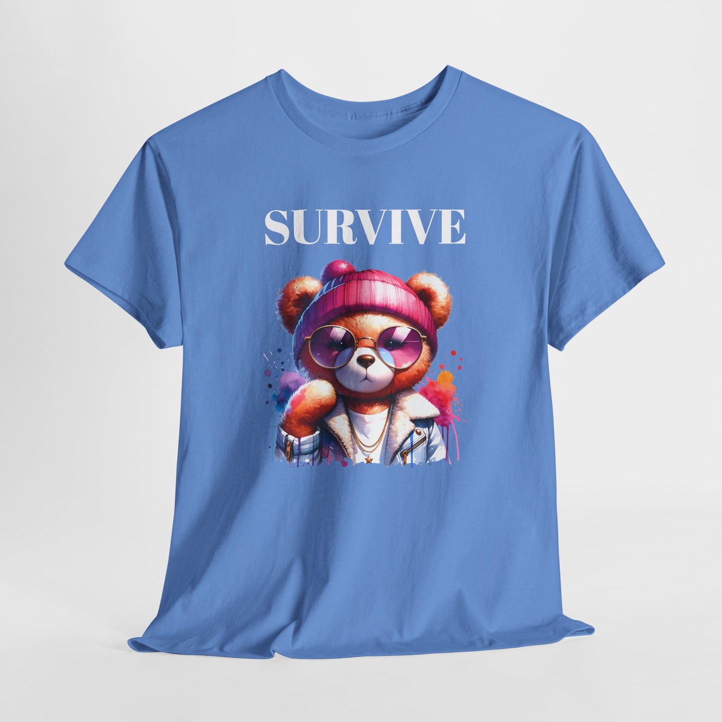 Princess Grace Survive Bear Graphic Tee Unisex Heavy Cotton T-Shirt