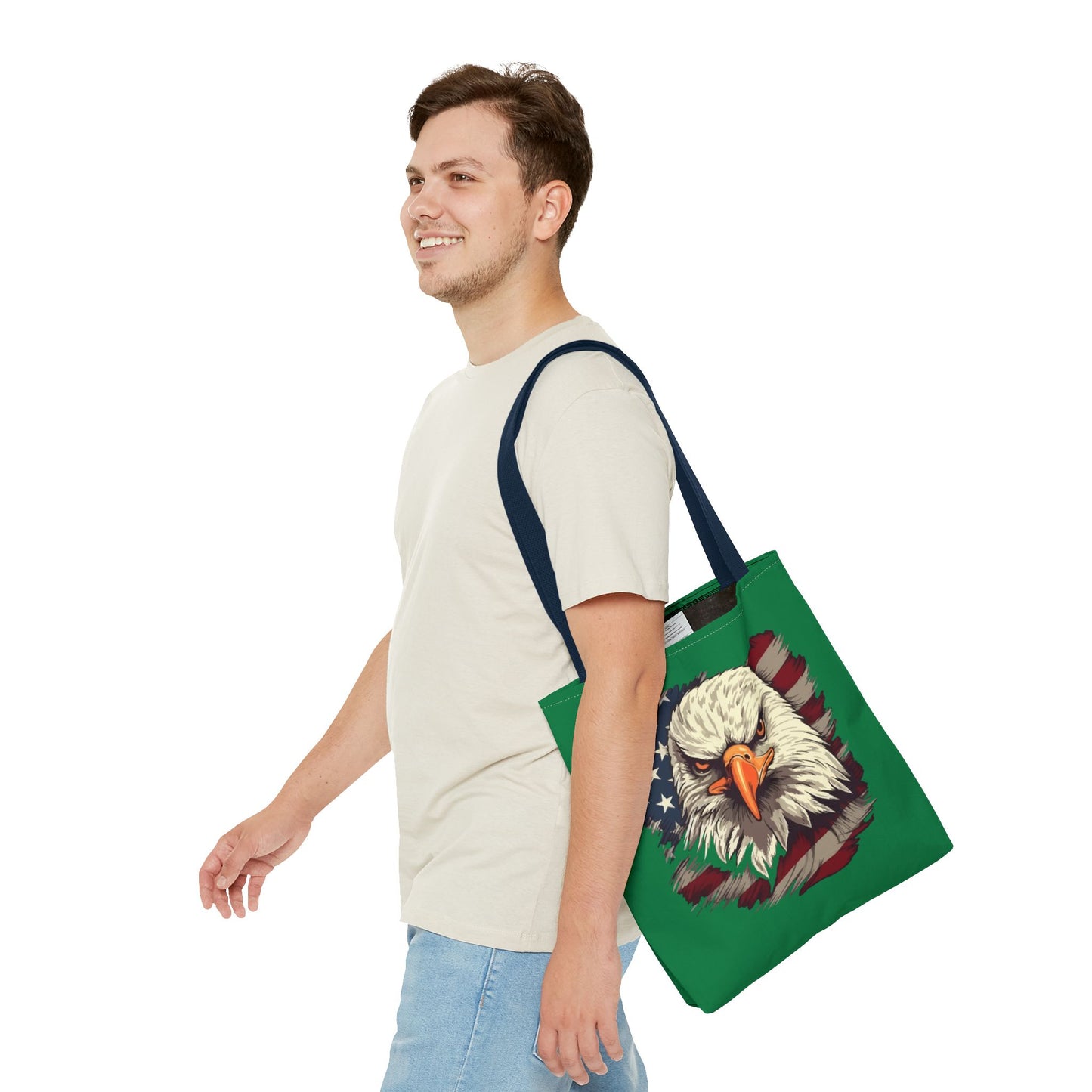 Patriotic Eagle Tote Bag American Flag Design